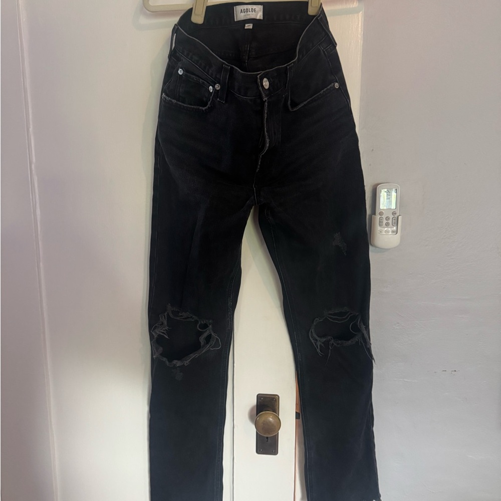 Agolde Black Distressed Jeans